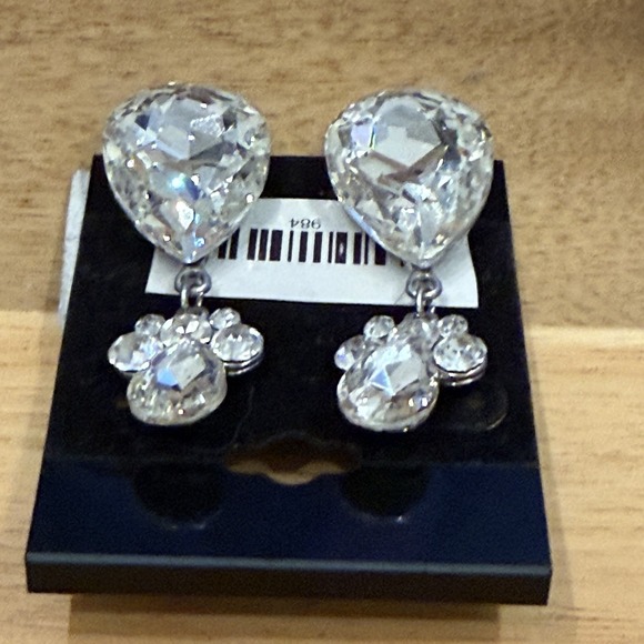 Clear Crystal Rhinestone Pear Drop Dangle Earrings Bridal Pageant Prom Party NEW - Picture 6 of 9